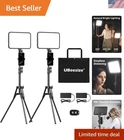 Dual 13" Led Video Lights With Remote Control - Enhancing Clarity For Creators New. Price: $125.99.