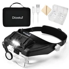 Dilzekui Magnifying With Light 1X To 14X, Rechargeable Glass... New. Price: $60.99.
