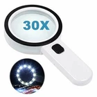 Magnifying Glass With 12 Led Lights, 30X Double Lens Handheld New. Price: $13.75.