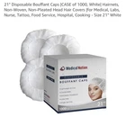 21" Disposable Bouffant Caps Case Of 1000, White Hairnets, Non-woven, Non-p... New. Price: $49.00.