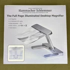 Hammacher Schlemmer 3X Led Desktop Magnifier Full Page Illuminated Open Box. Price: $39.99.