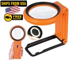 Dicfeos 30X 40X Magnifying Glass W/ Light & Stand Led Illuminated Folding Lens New. Price: $25.99.