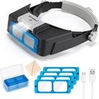 Headband Magnifier With Led Light, Rechargeable Mount New-blue. Price: $48.00.