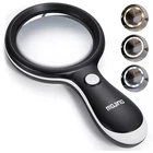 Mojino Lighted Large Handheld Reading Magnifier Glasses With 10X, Black New. Price: $14.52.