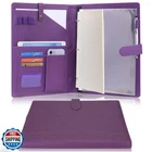 Wonderpool A4 Pu Leather Portfolio Holder Ring File Document Case With Remova New. Price: $41.11.