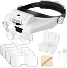 Headband Magnifier, 1X-14X Headset Magnifying Glass With Light, Head-mount New. Price: $46.99.