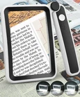 Magnifying Glass For Reading, Rechargeable Large Page 5X/500%, Black White New. Price: $31.70.