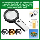Ergonomic Handheld 3X Magnifying Glass With Led Light - Easy Read For Low Vision New. Price: $17.99.