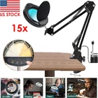 15X Magnifying Glass Desk Light Magnifier Led Reading With Lid + Clamp New. Price: $20.85.