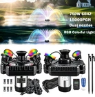 750W 15000GPH Floating Lake Pond Fountain Aerator Pump Optional 2/4 Led Lights New. Price: $279.99.