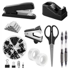 Black Office Supplies Set, Desk Accessories, Stapler, Tape Dispenser, S... New. Price: $23.69.