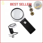 Moko Magnifying Glass With Light Stand, 10X 30X Foldable Handheld Magnifier New. Price: $22.52.