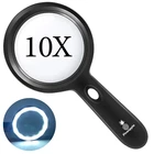 Magnifying Glass With 10X Magnifier Lighted Handheld Coin Eye Lens Large New. Price: $19.95.