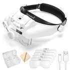 Dilzekui Headband Magnifying Glass 7 Piece Set, 1X-14X Mount Magnifier New. Price: $51.27.