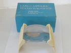 Vintage Lucite Large Aspheric Stand Magnifier By Coil Made England W/ Box Used. Price: $39.50.