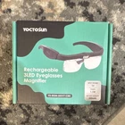 Yoctosun Eyeglasses Magnifier 3 Led Rechargeable Adjustable 0.75-4X Black New. Price: $30.00.