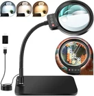 30X 10X Magnifying Glass With Light Stand, 72 Led Color Modes Black New. Price: $42.99.