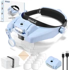Magnifying With Light, Glasses For Close Work 1X-14X, Magnifier New. Price: $57.94.