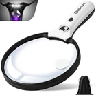 Large Magnifying Glass With Light, Magnifier 10X 20X 45X Handheld Black New. Price: $42.99.