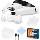 Yoctosun Led Headband Magnifier, Rechargeable Illuminated Magnifying White New. Price: $59.37.