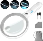 Large Magnifying Glass With 37 Led Light, 10X 20X 45X Handheld Illuminated New. Price: $52.99.