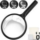 2000MAH Rechargeable Magnifying Glass With Light, 5X/10X Large Handheld Lighted New. Price: $29.99.
