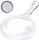 Jarlink Large Magnifying Glass With Light, 10X 20X 45X Illuminated White New. Price: $14.76.