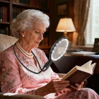 Nzqxjxz Large Hands Free Magnifying Glass With Light&stand For Reading Full Book New. Price: $59.95.
