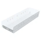 Akro-mils 30184SCLAR Shelf Storage Bin, Plastic, Clear, H, 7/8 W, 23 New. Price: $9.89.