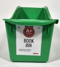 Storex Large Book Bin, Green A+ Storage 11" Deep Folders Papers New. Price: $8.95.
