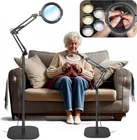 12X Floor Magnifying Glass With Light Stand, 5.2" Large Lamp Magnifier New. Price: $77.99.