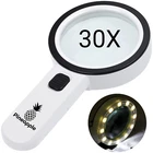 Magnifying Glass 30X Lighted Magnifier Handheld Large Reading Aid Seniors New. Price: $19.99.