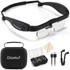 Dilzekui Magnifying With Light, Rechargeable Glasses Black New. Price: $47.00.